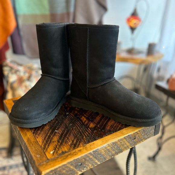 UGG Black Leather Boots - Picture 6 of 8